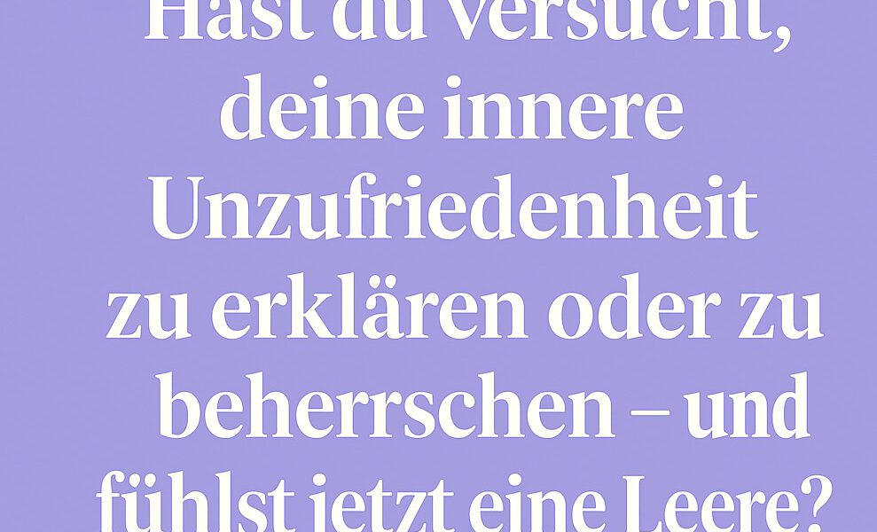 Wenn Unzufriedenheit zur Gewohnheit wird